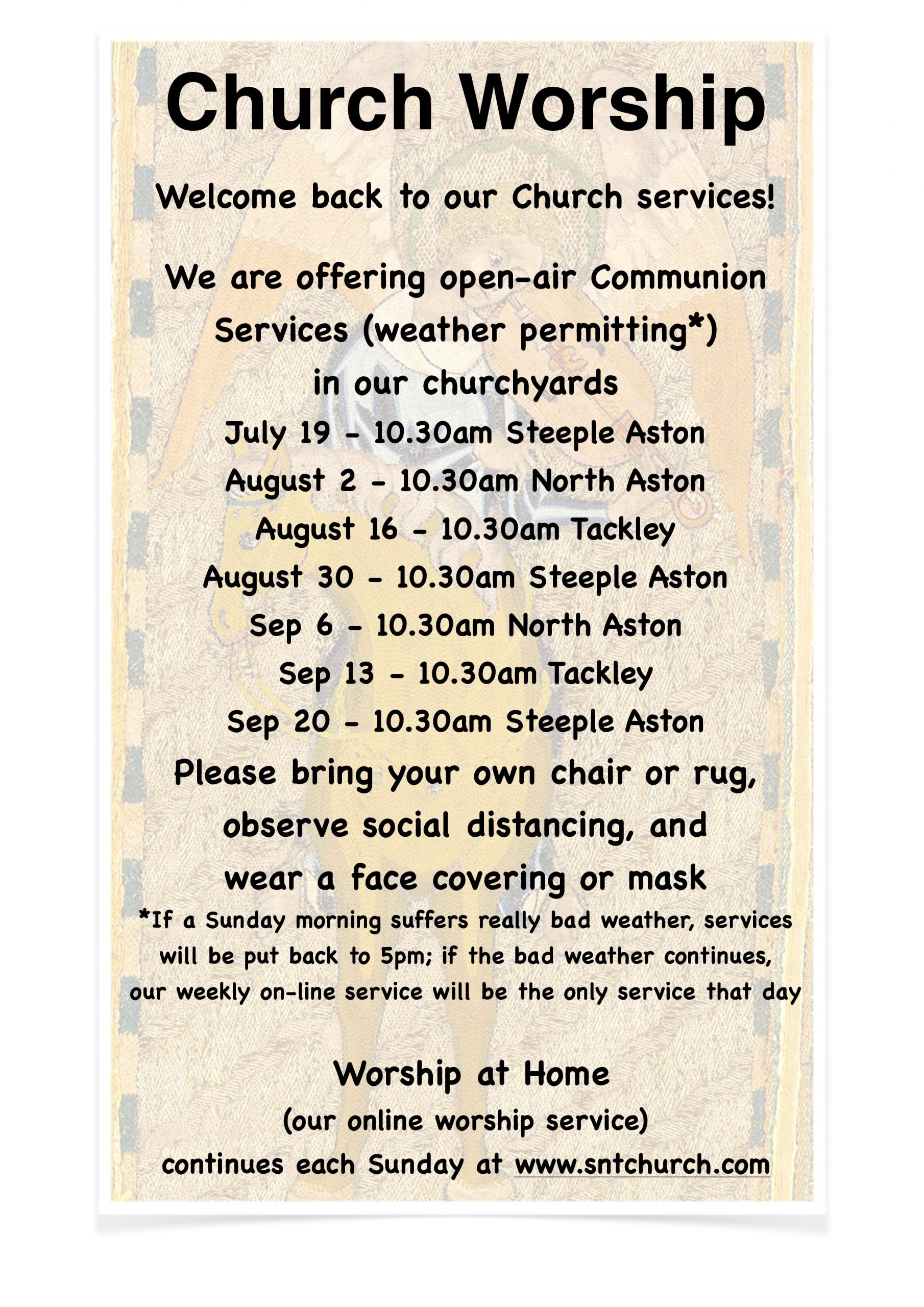 Notice about church services