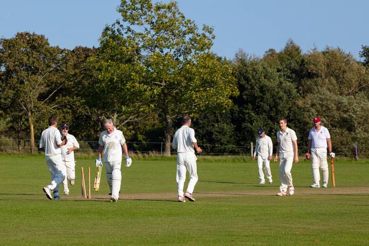 James Liebrecht bowls Blenheim Palace's Number 5 batsman