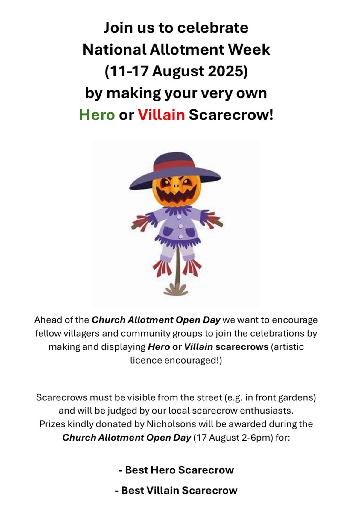 scarecrow competition poster